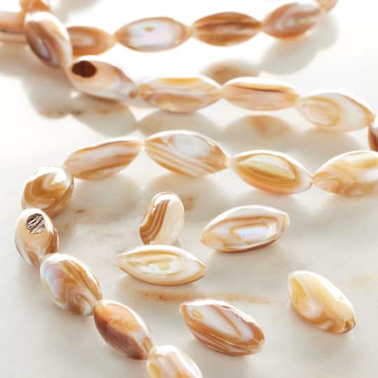 12 Pack: Natural Shell Rice Beads, 12mm by Bead Landing™